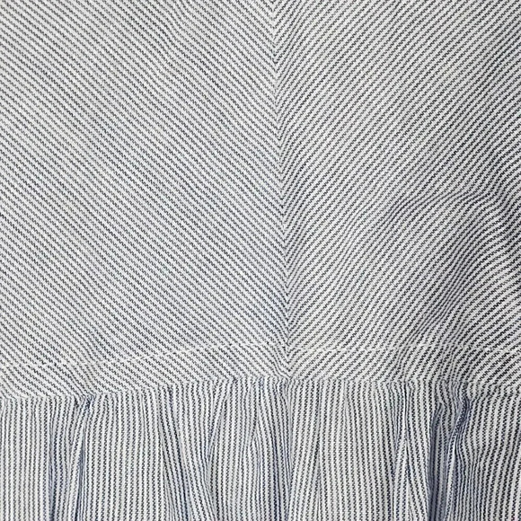 ANN TAYLOR LOFT Blue White‎ Pinstripe Button Up Contrasting Long Sleeved Shirt - Picture 5 of 11